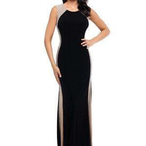 Xscape Rhinestone Illusion Dress